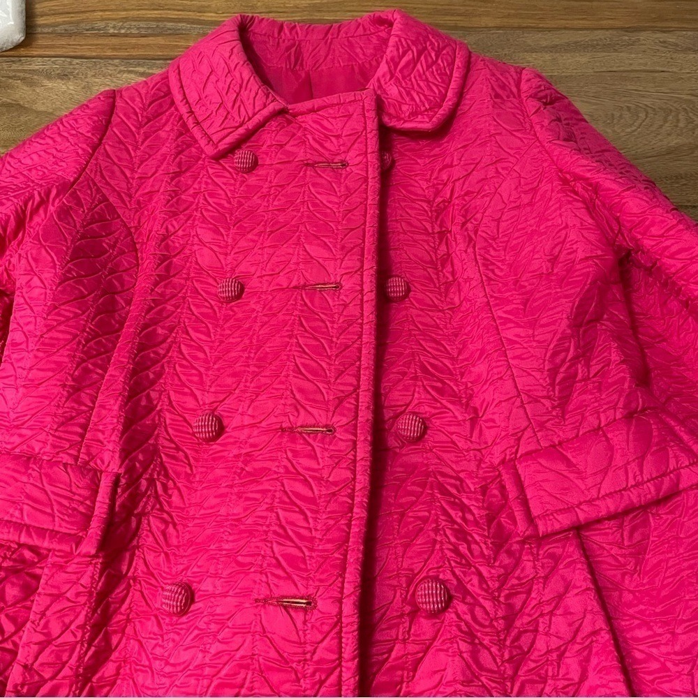 Vintage La Sport Dupont Zepel 70s All Weather Button Down Hot Pink Trench Coat‎ - Picture 6 of 16